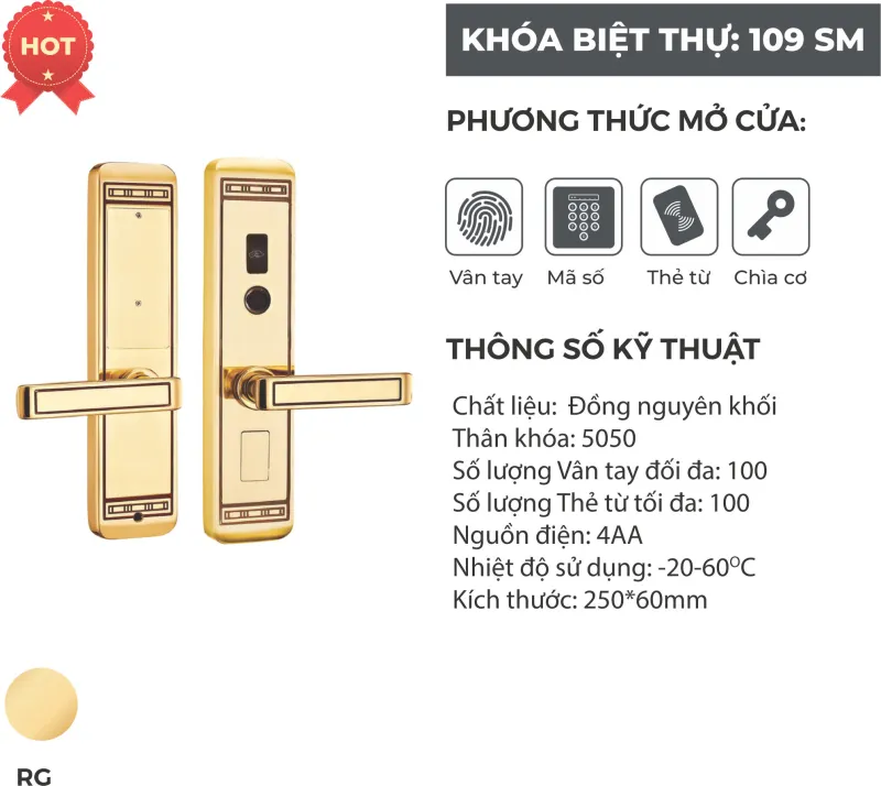 Khóa Biệt Thự KeyBolts 109-SM