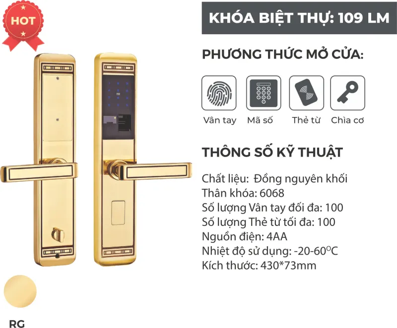 Khóa Biệt Thự KeyBolts 109-LM