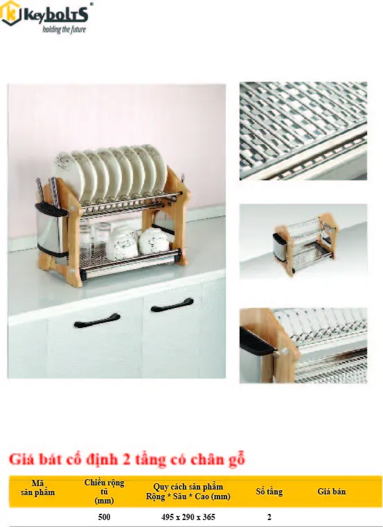 Giá Bát Cố Định 2 Tầng Có Chân Gỗ