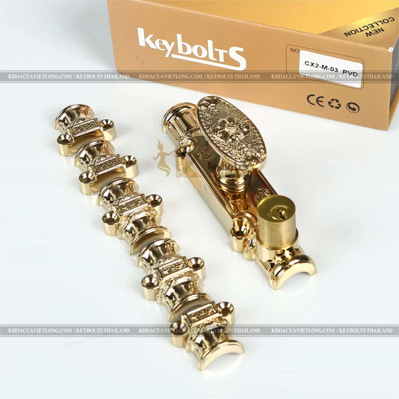 CREMONE Cửa Đi Đồng Mạ Vàng KB CX2 PVD-M
