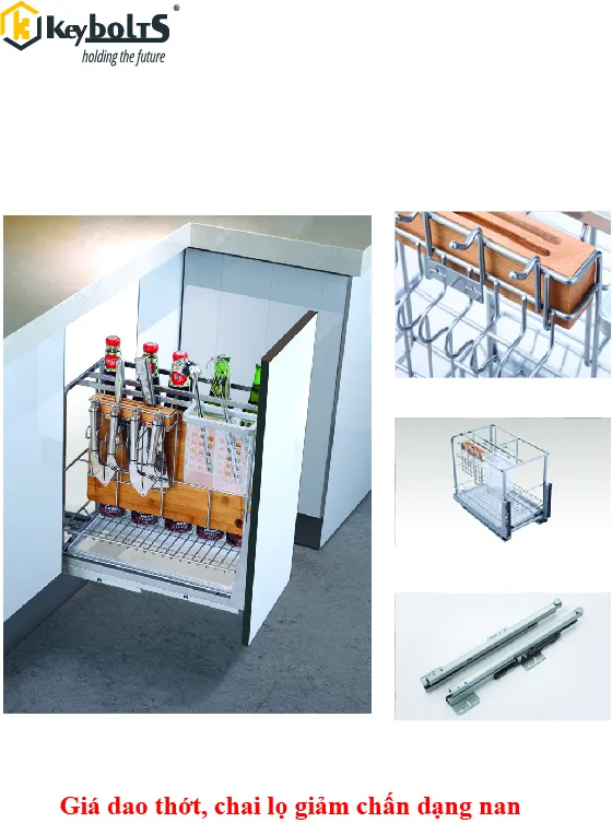Giá Dao Thớt, Chai Lọ Giảm Chấn Dạng Nan 300mm