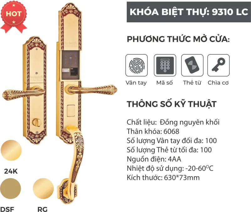 Khóa Biệt Thự KeyBolts 9310-LC