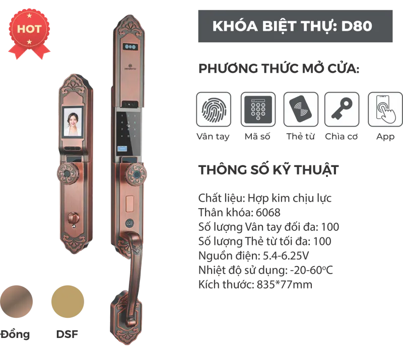 Khóa Biệt Thự KeyBolts D80